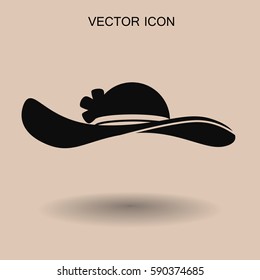 Icono de sombrero femenino. ilustración vectorial