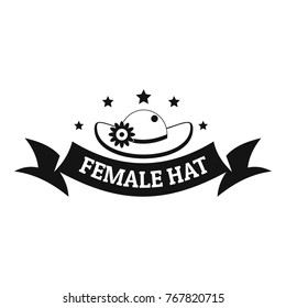 Female hat logo. Simple illustration of female hat vector logo for web