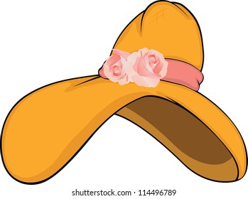female hat with roses