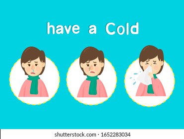 Female have a cold vector