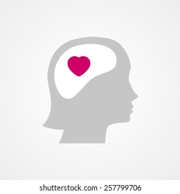 Female head and heart