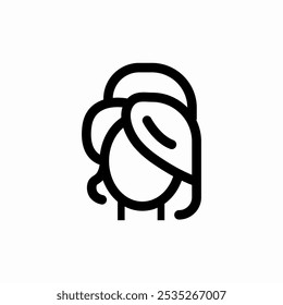 female head icon sign vector