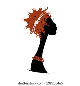 Female head silhouette for your design