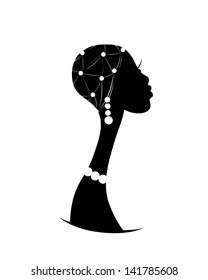 Female head silhouette for your design