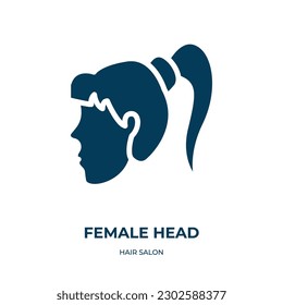 female head vector icon. female head, female, girl filled icons from flat hair salon concept. Isolated black glyph icon, vector illustration symbol element for web design and mobile apps