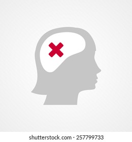 Female head and wrong check mark