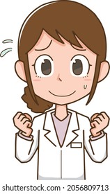 Female healthcare worker who seems unconfident