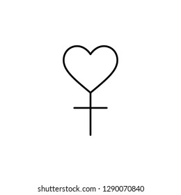 female heart  icon. Element of Valentine's Day icon for mobile concept and web apps. Detailed female heart  icon can be used for web and mobile