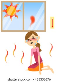 The female with heat exhaustion