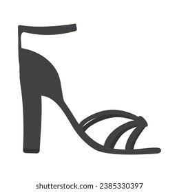 female heel black vector isolated