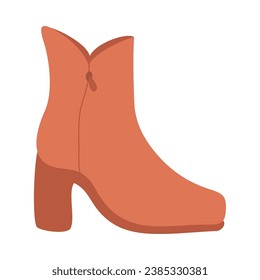 female heel boot vector isolated