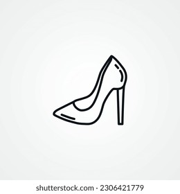 female heel line icon. Women's high-heeled shoes line icon.