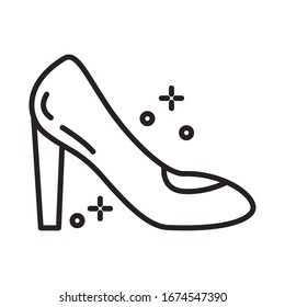 female heel shoe line style icon vector illustration design