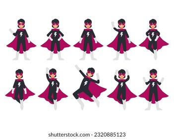 Female Hero Illustration Vector Set