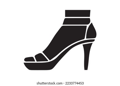 female high heels shoes vector black vector