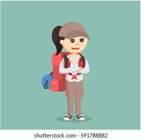female hiker illustration design