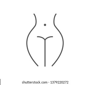 Icono de cadera femenina. Ilustración vectorial del cuerpo femenino. 
