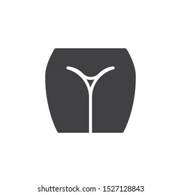 Female hips vector icon. filled flat sign for mobile concept and web design. Slim body glyph icon. Symbol, logo illustration. Vector graphics