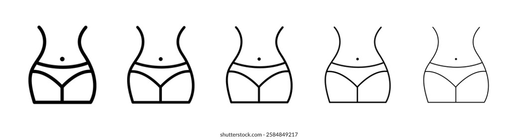 Female hips and waist icon Vector logo sign