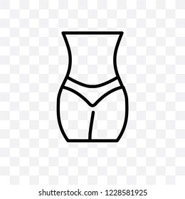 Female hips and waist vector linear icon isolated on transparent background, Female hips and waist transparency concept can be used for web and mobile