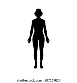 Female human body flat vector icon for medical apps and website