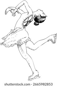 Female ice skater artwork vector