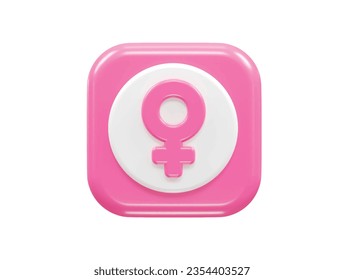 Female icon 3d rendering element vector