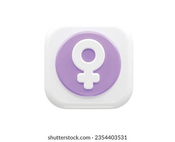 Female icon 3d rendering element vector