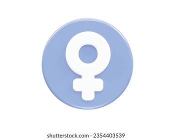 Female icon 3d rendering element vector