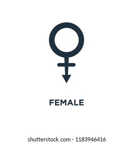 Female icon. Black filled vector illustration. Female symbol on white background. Can be used in web and mobile.