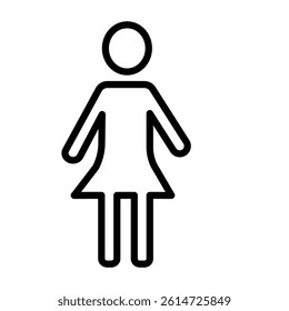 Female icon black and white vector sign