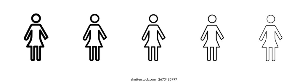Icono femenino signo de Vector blanco y negro