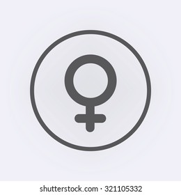 Female icon in circle . Vector illustration