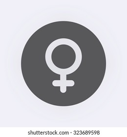 Female icon in circle . Vector illustration