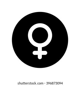 Female icon in circle . Vector illustration