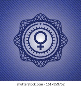 female icon with denim texture