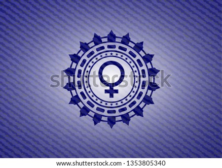 female icon with denim texture
