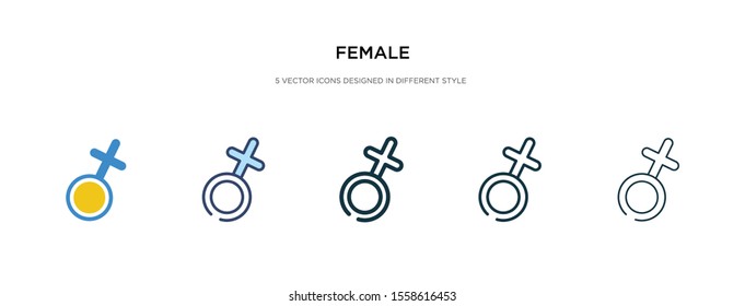 female icon in different style vector illustration. two colored and black female vector icons designed in filled, outline, line and stroke style can be used for web, mobile, ui