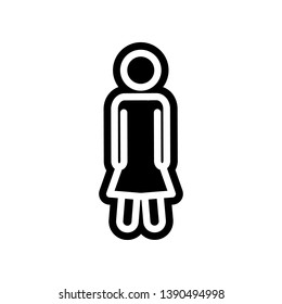 female icon. Element of navigation for mobile concept and web apps icon. Glyph, flat icon for website design and development, app development