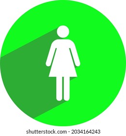 icono femenino en diseño plano.