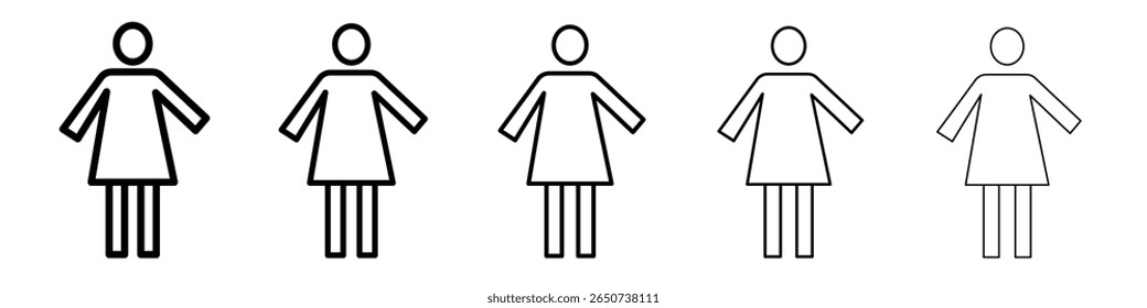 Female icon flat illustration set logo