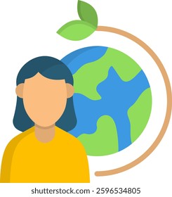 Female Icon Flat Vector Illustration