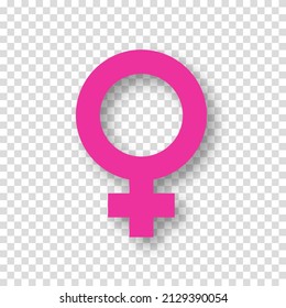 Female Icon, Gender Sign On Transparent Background. Women Gender Sign For Illustration Relationship Between Women And Other Gender. Vector Illustration