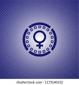 female icon inside jean background