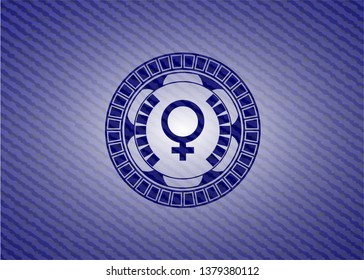 female icon with jean texture