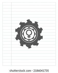 dibujo de lápiz de icono femenino. Ilustración vectorial. Detallado. 