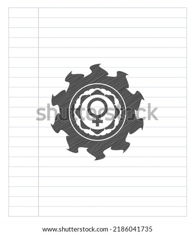 female icon pencil draw. Vector Illustration. Detailed. 