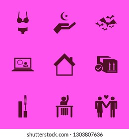 female icon set with ask pupil, mascara brush and online teaching vector illustration