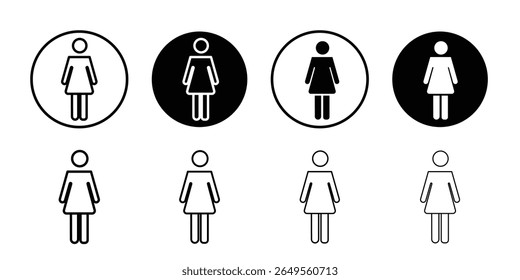 Weibliches Symbol Satz dünne flache einfache Illustration Symbol