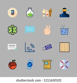 female icon set. vector set about loss, message, virtual reality and cash machine icons set.